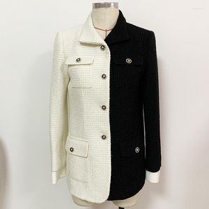 Kvinnans jackor höst / vinter 2023 Nova mode av hög kvalitet liten doftjacka personlighet kontrast färg ull kostym o193