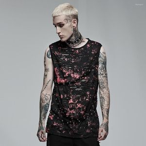 Men's T Shirts PUNKRAVE Men's Camis Punk Daily Wear Printing Sleeveless T-shirt Gothic Loose Summer Vest