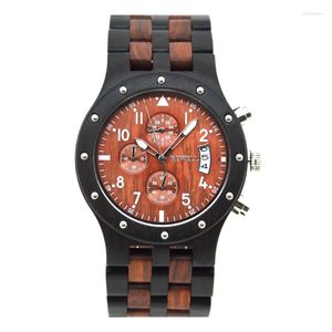 Avanadores de pulso No verão de 2023, masculino de luxo relógios esportivos de moda 6 Multi - Funcional Quartz Wood Watch Band Purple Light Tan