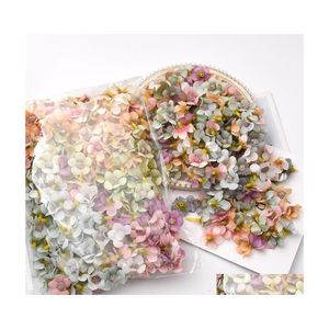 Dekoratif Çiçek Çelenkleri 500pcs 2cm Mticolor Daisy Çiçek Kafası Mini İpek Taç Scrap Düğün Ev Dekoru Diy Garla Dhxvk için Yapay