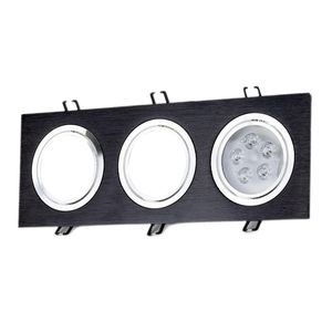 3-Head Brushed Silver MR16 Bracket GU10 Lighting Accessories Holder LED Spot Light Cup Face Ring Traditional Recessed Skylight Lamp Shell oemled