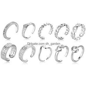 Navel Bell Button Rings Toe Ring 10 Pcs Mix Styles Sier Color Drop Delivery Jewelry Body Dhgarden Dh4Pe