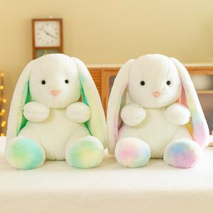 Påskdocka Rainbow Color Rabbit Plush Toy Animal Söta långörda Rabbit Doll Valentine's Day Gift 30cm