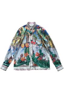 23SS New Casablanca Designer Fashion Classic uomo e donna Camicia Farfalle Fiori tropicali Amanti della mongolfiera Camicie a maniche lunghe hawaiane