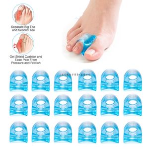 Foot Massager 16pcs Blue White Soft Silicone Gel Toe Separator Hallux Valgus Bunion Spacers Thumb Corrector Selling Foot Care Tool 230310