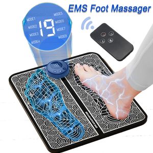 Foot Massager EMS Foot Massager Pad Portable Foldable Massage Mat Pulse Muscle Stimulation Improve Blood Circulation Relief Pain Relax Feet 230310