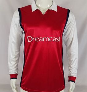 1998 1998 레트로 축구 유니폼 Wright Adams Vieira Henry Martin Keown Bergkamp Classic Futbol 셔츠 Longsleeve Kits Maillots de Football Jersey
