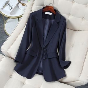 Damenanzüge, Blazer, Frühlingsherbst, Damenmode, marineblauer Blazer und Jacken, schicker lässiger Büroanzug, Mantel, Damen, elegante Oberbekleidung 230311