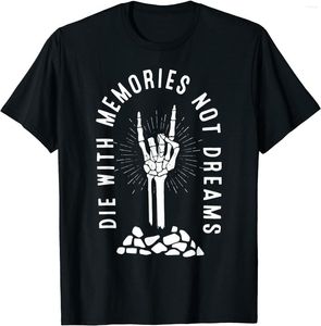 Męskie koszule Die z Memorie Not Dreams Skeleton Men Men Shirt Streetwear Harajuku T-shirt Hip Hop Tshirt Prosta koszulka graficzna fajna zabawna