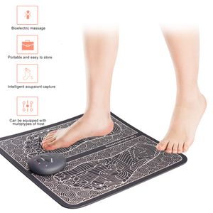 Foot Massager Foot Massager Pad Electric EMS Feet Muscle Stimulator Tens Acupuncture Pulse Massage Mat Relaxation Relieve Pain Drop 230310