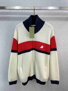 Designer de suéteres femininos Milan Runway 2023 New Spring Sleeves Long Turtle Neck Print High End Jacquard Cardigan 529T