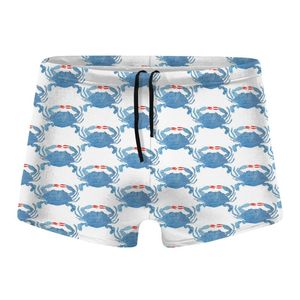 Men's Shorts Summer Men Swimming Trunks Boy Swimsuit Funny Crab Abstract Pattern Spring Surfing Swimwear Boxer