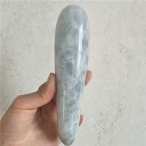 Decorative Figurines Large Long Celestine Crystal Massage Wand For Health Healing Crystals