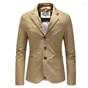 Abiti Uomo Autunno Casual Puro Cotone Lavato Monopetto Slim Fit Mezza Età Taglie Forti