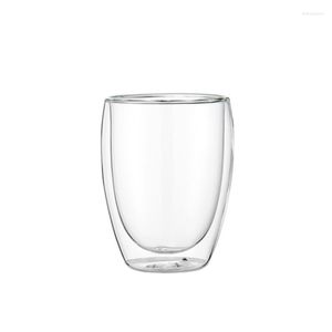 Bicchieri da vino Doppio strato in vetro borosilicato ad alto isolamento Tazza per acqua Trasparente Latte Succo di frutta Tè