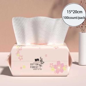Hotel Restaurent Amenity 100 Count Ultra Soft Thick Facial Cleansing Cotton Tissue Disposable Face Towel Dry Wet Reusable Makeup Remover Towel J230311