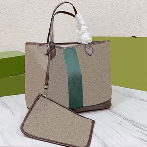 Fashion Tote Bag Retro Women's Bag Classic Print Design stor kapacitet shopping axelväska med handväska