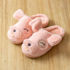 Slippers Women Winter Home Cartoon Cute Dog House Shoes Non-slip Soft Warm Fashion Indoor Bedroom Couples Floor Autumn