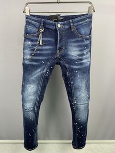 DSQ Phantom Turtle Jeans masculino Jeans Jeans de luxo Jeans Skinny Ripped Guy Cool Hole Denim Fashion Brand Fit Jeans Men Washed calça 69158