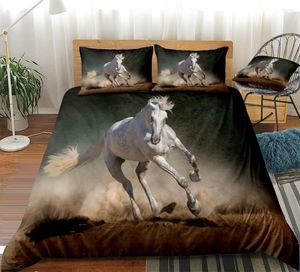 Bedding Sets Horse Duvet Cover Set Aniaml Kids Bed Linen African Elephant Boy Girl Home Textile Microfiber Bedclothes