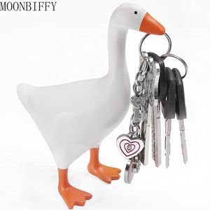 Decorative Objects Figurines Magnetic keychain holding duck key cute goose storage key home decoration creative call duck scissors desk tool organizer 230311