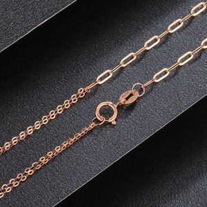 Kedjor Real 18K Rose Gold Women Necklace 1mmw O Chain och 2mmW Cable