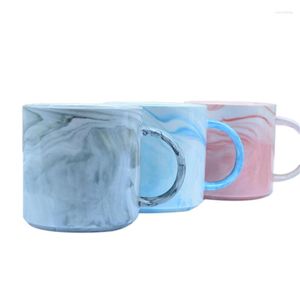 Tassen Marmor Muster Luxus rechtwinklig abgeschrägte Tasse Mund wiederverwendbare Keramik Kaffeetasse für Milch Tee Thermo Tassen Geschenk