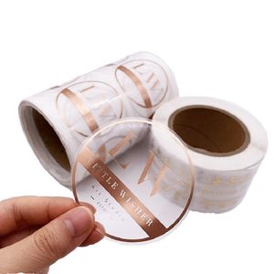 Wholesale custom printing waterproof sticker adhesive clear transparent stickers for packaging labels