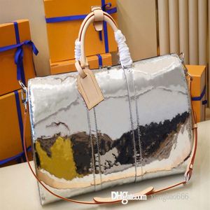 Дизайнерские мужские ночные сумки с зеркалом, перевозящим покрытие Canvas Keepall Bandouliere 50 Duffel Duffle Bags, Большая сумочка Luggague для Man 2589