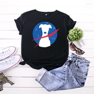 Women's T Shirts Cotton Summer Funny Women's T-shirt O-Neck Harajuku Cartoon Dog Universe Top Casual Female Shirt Overdimensionerad storlek S-5XL