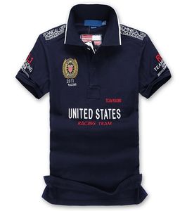 luxury goods European and American embroidery racing version rowing version solid color short sleeve men's polos shirt flag T-shirt Asian size s-5XL