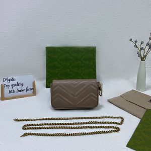 Qualidade original marmont mini bolsa de corrente 16.5cm designer moda acolchoada bolsa g476433 carteira de couro genuíno com caixa