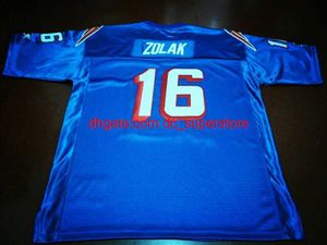 Custom Men Youth women Vintage Scott Zolak #16 Team Issued 1990 Football Jersey size s-4XL or custom any name or number jersey