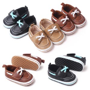 Baby nyfödda pojkar skor spädbarn barn sneakers småbarn barnvagn crib skor pu första vandrare mjuk sula föregångare