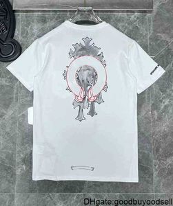 Summer Luxury Mens T Shirts Brand Ch Man T-Shirt Horseshoe Flower Tees Classic Cross Heart Sanskrit Letter Short Sleeve Designer Chromes Knr4