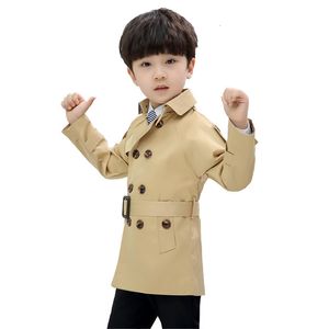 Tench Coats Spring Boys Coat Fashion عالي الجودة أزياء مزدوجة الصلبة الصلبة الصلبة أطفال الخندق جاكيت الأطفال 230311