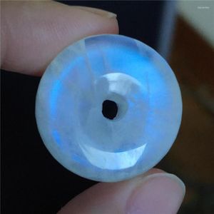 Hänge halsband naturliga blå ljusmonsten ädelstenar halsband 25 8mm runda donut form mode kristallsten kvinnor