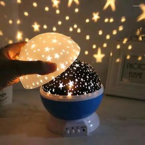 Nattlampor LED -stjärna ljus USB Dream Rotating Projection Bedroom Baby Full Bedside Gift