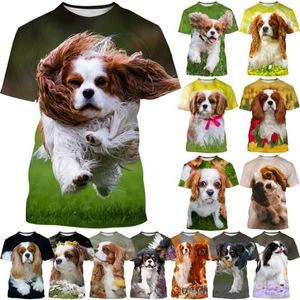 Camisetas masculinas 2023 Men e feminino Summeranimal Dog 3D Printing T-shirt Fashion Casual Design fofo Tops de manga curta legal