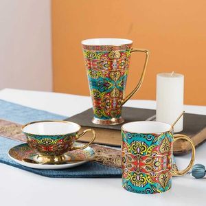 Coffee Mugs Bone China tea cups Porcelain Cute Mugs Large Capacity 500ML Drinkware Bohemian Styles Birthday gift