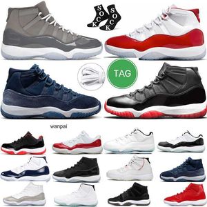 Kirsche Größe 13 Jumpman 11 11s Basketballschuhe Damenschuhe 72-10 Low Cool Grey 25th Anniversary Bred Metallic Silver Pure Violet Herren