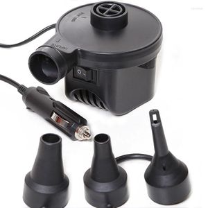 Acessórios para interiores 12V Bomba elétrica portátil Compressor de enchimento rápido de ar 3 bicos do carro para camping de barcos de colchão