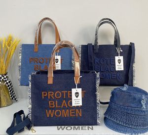 Kadın Alışveriş Çantaları Lüks Tasarımcı Tote Çanta Siyah İnsanlar Crossbody Bags Jeans Çanta Çantaları Ünlü Marka Omuz Çantaları Kadınlar İçin R230312