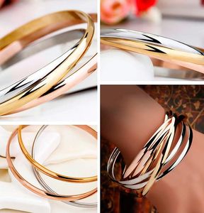 designers Bangle titanium steel jewelry tricolor ladies bangle bracelet for modern women bracelet gift with dust bag