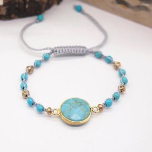 Strand Turquoise Breated Braid Braid Bracelet Gift Idéias para amigos Casamento de irmãs