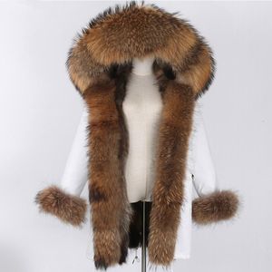 Women's Fur & Faux Real Coat Winter Jacket Women Long Plus Size Thick Warm Lady Outerwear Streetwear White FashionWomen's Women'sWomen's