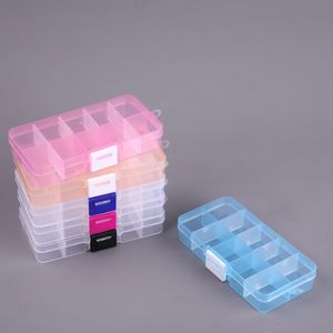 10 Izgara Depolama Kutusu Çıkarılabilir Süsler Çok Hücre Sınıflandırma Bileşenleri Parçalar Düzenleme Makyaj Depolama Şeffaf Plastik Kutu