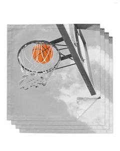Bord servett basketsport skjuter grå 4/6/8 st tygdekor middag handduk för kök tallrikar matta bröllopsfest dekoration