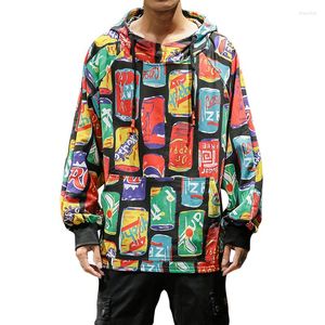 Bluzy męskie swobodne wydrukowane bluzy z kapturem Hip Hop Street Colorful Beer Images z dwiema kieszonkowymi modami Homme 5xl