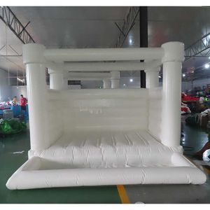 Free Delivery Advertising Inflatables outdoor activities 4x4m white ball pit bouncy castle commerical bridal white wedding bounce house for adults and kids